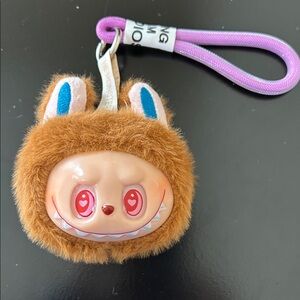 1 Labubu Little Monster Singing Light Up Bagcharm - Light Brown New
